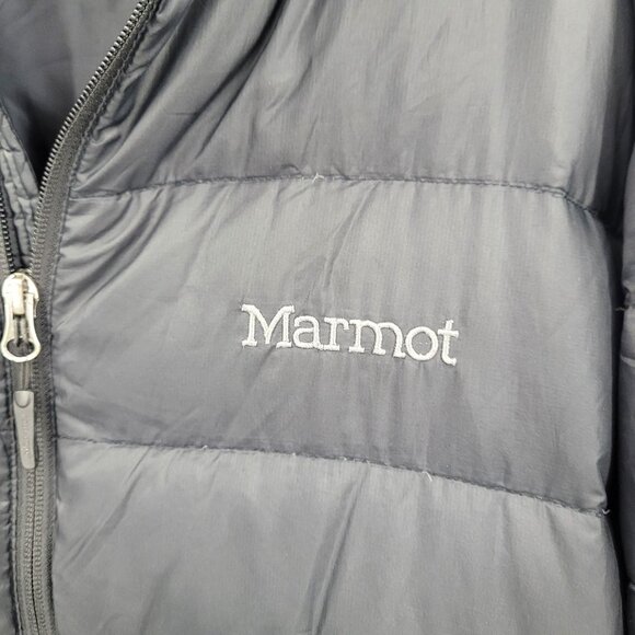 Marmot Mens 800 Fill Power Down Jacket Sz XL Black Goose Down Lightweight Warm - Picture 5 of 14